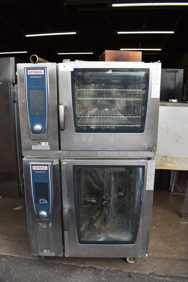 2 2019 Rational Self Cooking Center SCC WE 62/ SCC WE 102 Commercial Stainless Steel Double Deck Electric Combi Oven On Commercial Casters. 480V, 3 Phase. 2 Times Your Bid! - Image 1 of 9