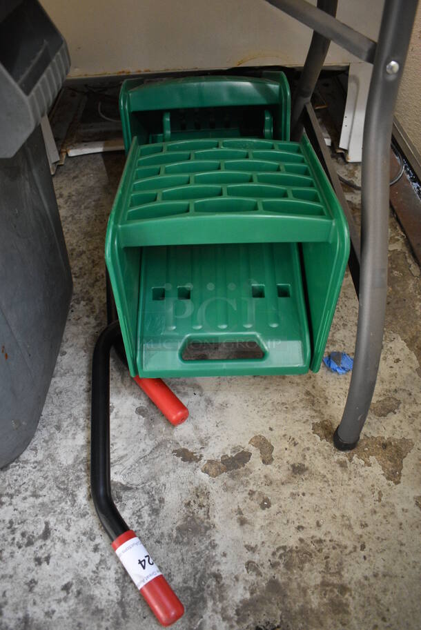 2 Rubbermaid Green Poly Mop Bucket Wringing Attachments. 12x12.5x30. 2 Times Your Bid!
