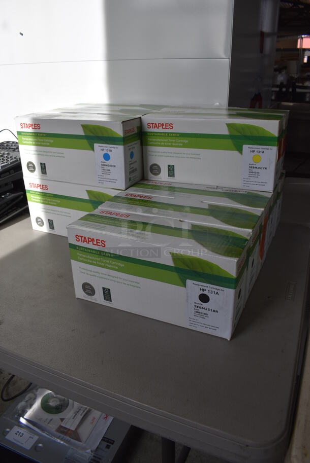 13 Various Boxes of Staples Ink Cartridges; 3 HP131A Blue, 3 HP131A Magenta, 2 HP131A Yellow, 5 HP131A Black. 13 Times Your Bid! - Image 3 of 12