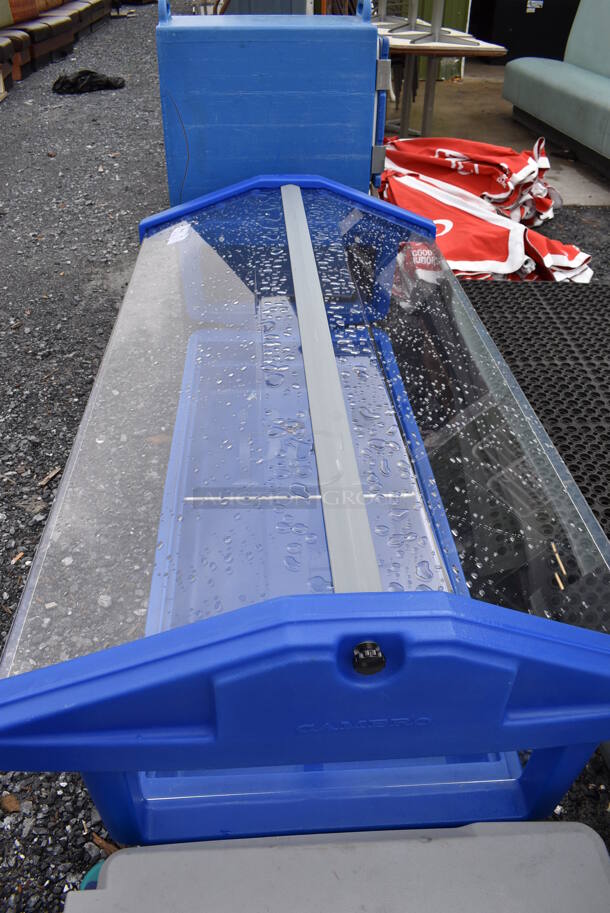 Blue Poly Buffett Station w/ Poly Sneeze Guard. 64x34x28 - Image 5 of 6