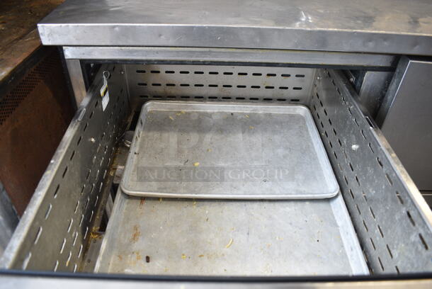 True TPP-93D-6 Stainless Steel Commercial Pizza Prep Table w/ 6 Drawers on Commercial Casters. 115 Volts, 1 Phase. Tested and Working! - Image 11 of 12