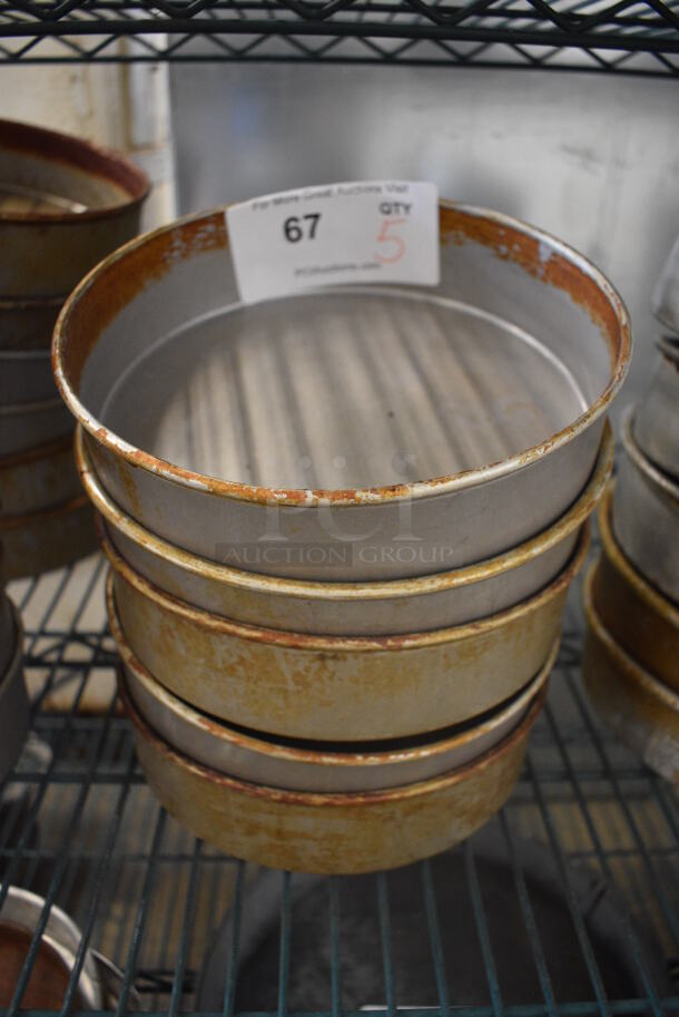 5 Metal Round Baking Pans. 8.25x8.25x2. 5 Times Your Bid!