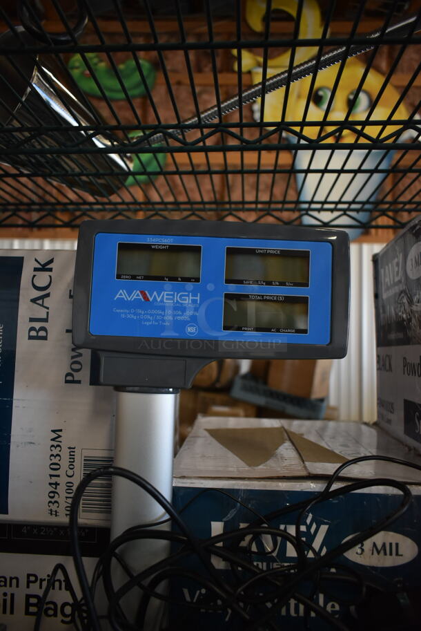 BRAND NEW SCRATCH AND DENT! AvaWeigh 334PCS60T Stainless Steel 60 lb. Digital Price Computing Scale with Tower. Tested and Working! - Image 6 of 7