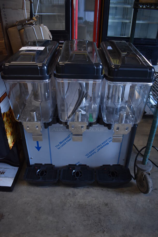 BRAND NEW SCRATCH AND DENT! Avantco COLDREAM 3M Stainless Steel Commercial Countertop 3 Hopper Refrigerated Beverage Machine. 120 Volts, 1 Phase. 23x16x27. Tested and Working! - Image 1 of 7