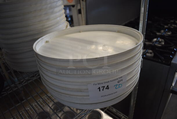 ALL ONE MONEY! Lot of 20 Pizza Hut White Poly Round Pizza Making System Trays. 13.5x13.5x1 - Image 2 of 4