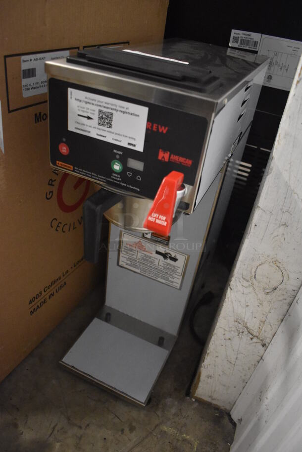 BRAND NEW IN BOX! Grindmaster B-SAP Stainless Steel Commercial Countertop Coffee Machine w/ Hot Water Dispenser, Metal Brew Basket and Poly Pitcher. 120 Volts, 1 Phase. 8.5x20x27. Tested and Working! - Image 7 of 8
