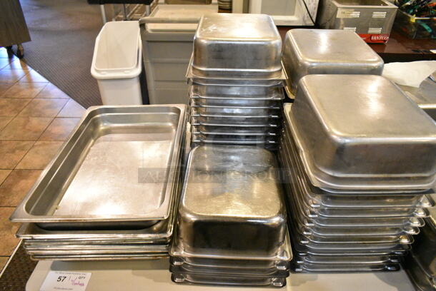 ALL ONE MONEY! Lot of Various Items Including Stainless Steel Drop In Bins, Cylindrical Drop In Bins. Does Not Include Table. (main dining room) - Image 2 of 4