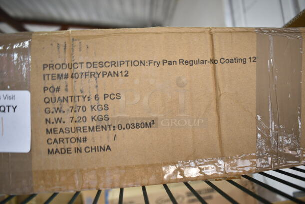 Box of 6 BRAND NEW SCRATCH AND DENT! Choice 407FRYPAN12 12" Aluminum Fry Pan - Image 3 of 3