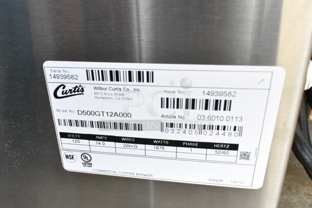 BRAND NEW SCRATCH AND DENT! Curtis D500GT12A000 Stainless Steel Automatic Airpot Coffee Brewer with Digital Controls. 120 Volts, 1 Phase.  - Image 10 of 10