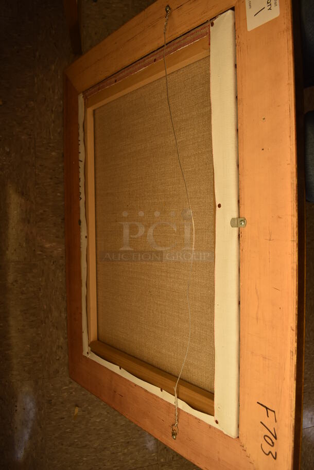 Framed Canvas Painting of Venice, a View of the Grand Canal by Canaletto. - Image 5 of 5