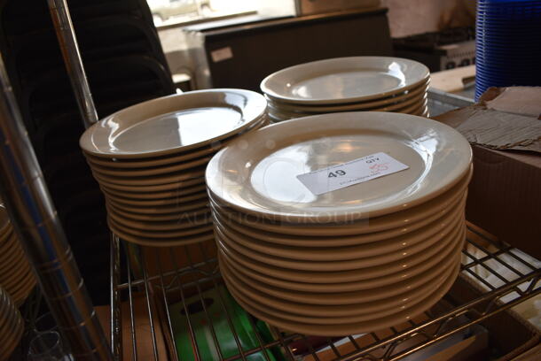 35 White Ceramic Plates. 10.5x10.5x1. 35 Times Your Bid! - Image 2 of 4