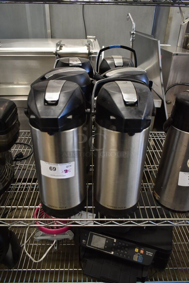 6 Stainless Stee Air Pots. 6 Times Your Bid! - Image 1 of 4