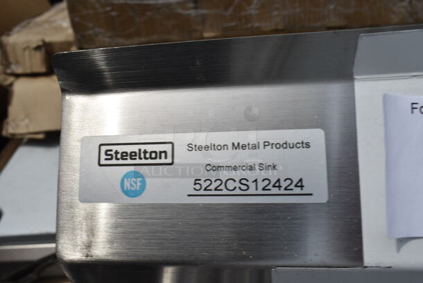 BRAND NEW SCRATCH AND DENT! Steelton 522CS12424 29 1/2" 18-Gauge Stainless Steel One Compartment Commercial Sink without Drainboard - 24" x 24" x 12" Bowl - Image 5 of 5