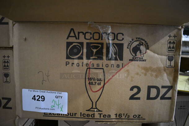 24 BRAND NEW IN BOX! Arcoroc Excalibur Iced Tea Beverage Glasses. 3x3x7.5. 24 Times Your Bid! - Image 3 of 3