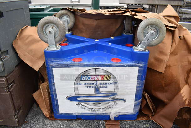 Blue Poly Portable Ice Bin on Casters. 33x27x38 - Image 2 of 4