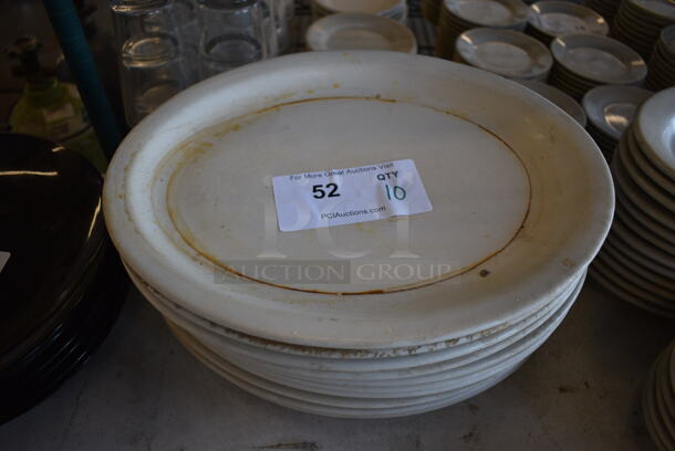 10 White Ceramic Oval Plates. 13.5x11x1. 10 Times Your Bid!
