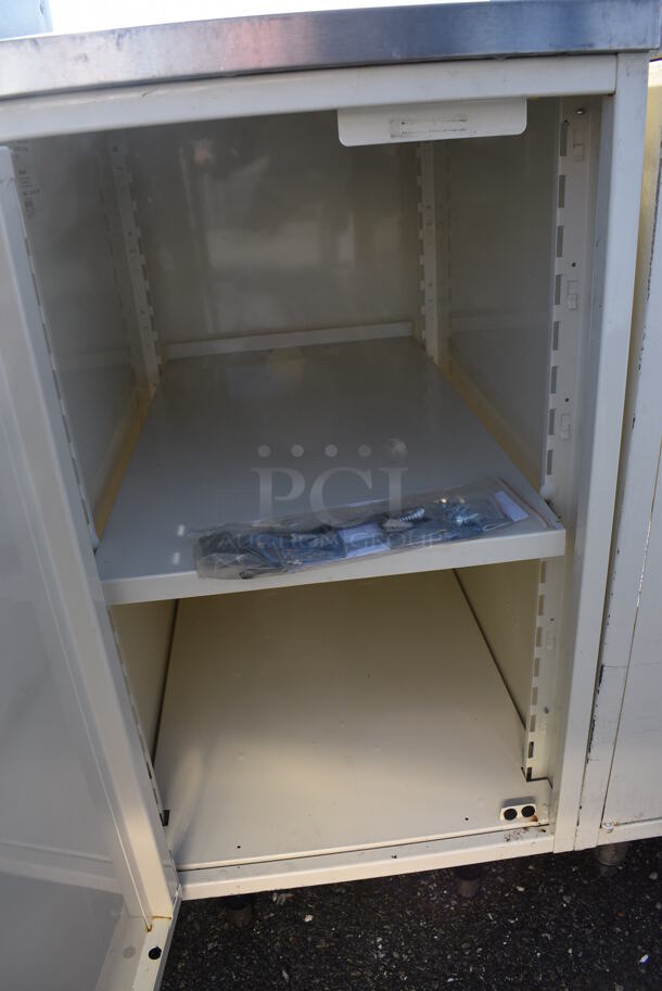 White Metal Counter w/ Stainless Steel Countertop, Door and Under Shelves. 18x30x36 - Image 4 of 4