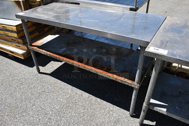 Metal Table w/ Under Shelf. 60x24x35