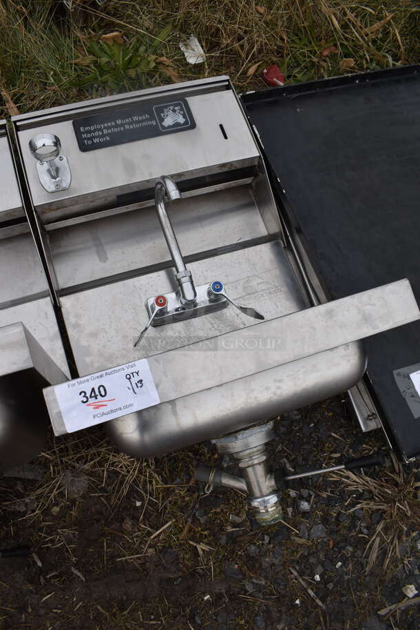 Advance Tabco Stainless Steel Commercial Single Bay Wall Mount Sink w/ Faucet and Handles. 17x16x38 - Image 3 of 6