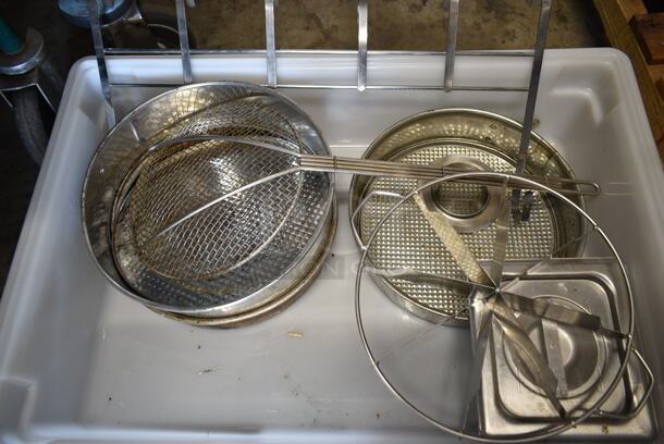 ALL ONE MONEY! Lot of Various Items Including Pie Cutter, Serving Tray, Adapter Plate, Bar Mat and Skimmer in Poly Bin - Image 3 of 4