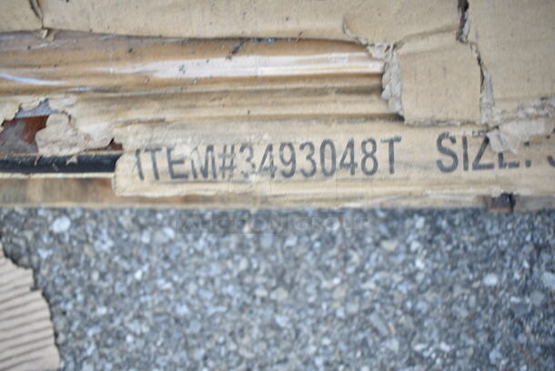 2 BRAND NEW SCRATCH AND DENT! Items; Lancaster Table & Seating 3493048T 
 30" x 48" Laminated Rectangular Table Top Reversible Walnut / Oak and Lavex 274MOPWRINGR Yellow Replacement Mop Bucket Side Press Wringer for Lavex Mop Buckets. 2 Times Your Bid!  - Image 3 of 5