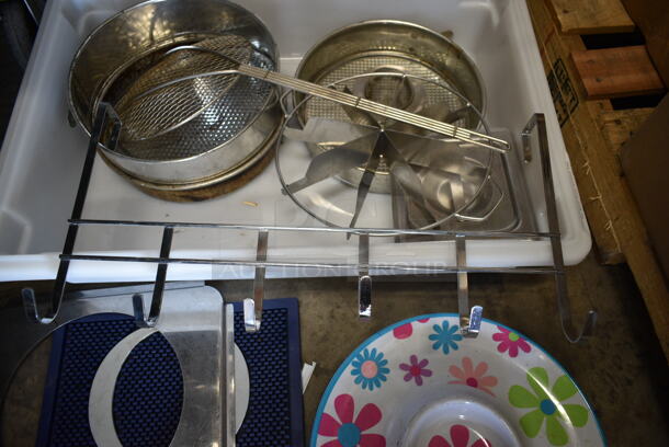 ALL ONE MONEY! Lot of Various Items Including Pie Cutter, Serving Tray, Adapter Plate, Bar Mat and Skimmer in Poly Bin - Image 4 of 4