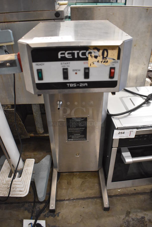 Fetco TBS-21A Stainless Steel Commercial Countertop Coffee Machine. 120 Volts, 1 Phase. 12x17x35