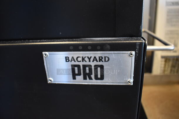BRAND NEW SCRATCH AND DENT! Backyard Pro 554SMOKR60KD Metal Commercial Wood / Charcoal Smoker Grill on Commercial Casters. 70x30x44 - Image 6 of 7