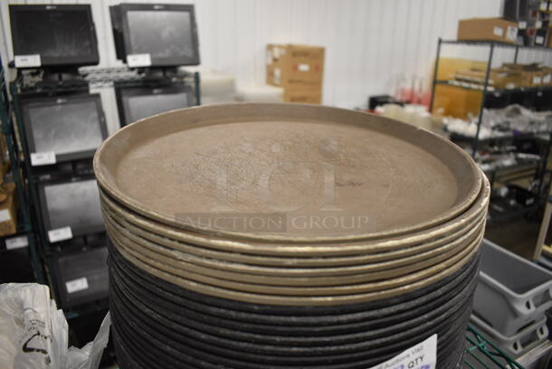 49 Round Serving Trays; 42 Black and 7 Brown. 14x14x1. 49 Times Your Bid! - Image 3 of 3