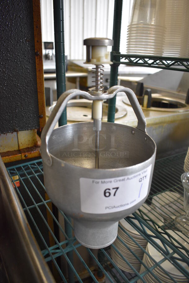 Metal Dough Dropper Hopper. 6.5x6.5x13 - Image 2 of 3