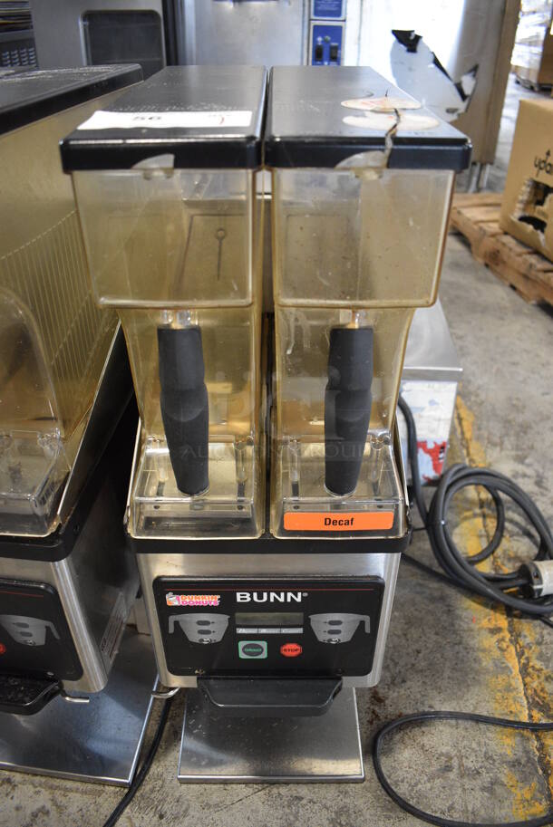 Bunn Model MHG Stainless Steel Commercial Countertop 2 Hopper Coffee Bean Grinder. 120 Volts, 1 Phase. 9.5x16.5x29.5. Tested and Working! - Image 1 of 7