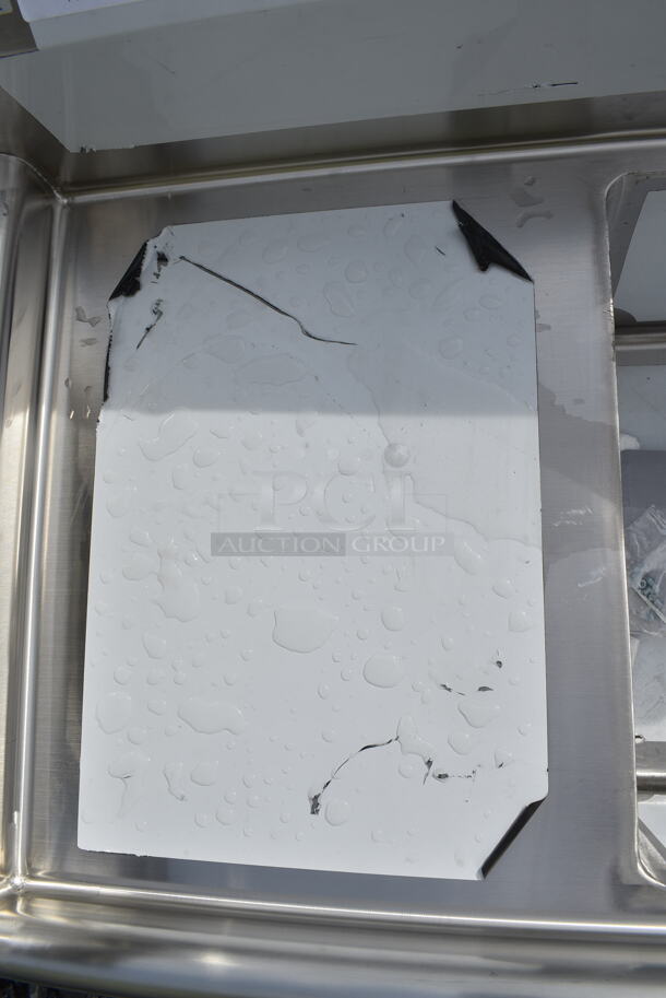 BRAND NEW SCRATCH AND DENT! Steelton 522CS11818L 38 3/4" 18-Gauge Stainless Steel One Compartment Commercial Sink with Left Drainboard - 18" x 18" x 12" Bowl. No Legs. - Image 5 of 6