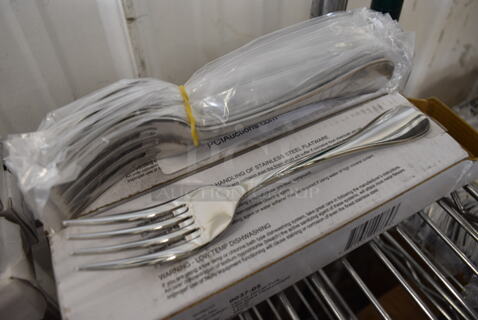 24 BRAND NEW IN BOX! Winco 0037-05 Stainless Steel Venice Dinner Forks. 7.5". 24 Times Your Bid!