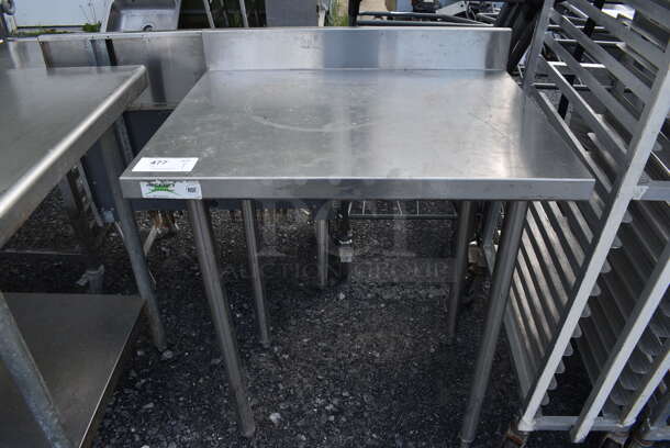 Regency Stainless Steel Table w/ Back Splash and Under Shelf. 30x24x38
