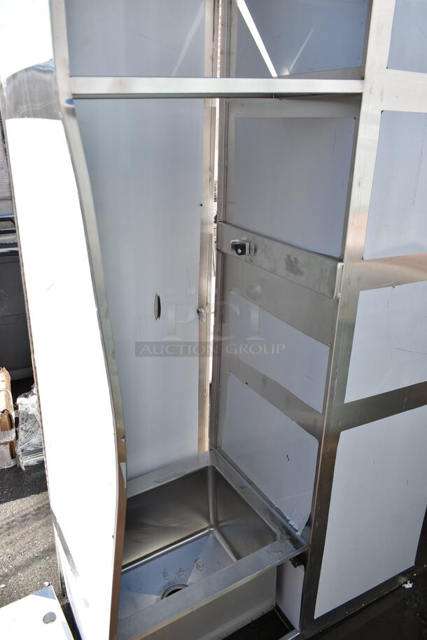 BRAND NEW SCRATCH AND DENT! Regency 600SMC48DDR Stainless Steel Commercial 2 Door Mop Sink Cabinet.  - Image 5 of 8