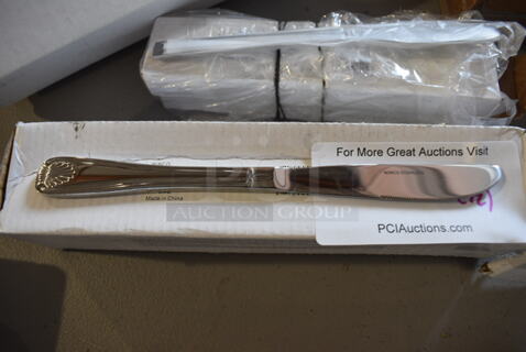 12 BRAND NEW IN BOX! Winco 0006-08 Toulouse Stainless Steel Dinner Knives. 8.5". 12 Times Your Bid!