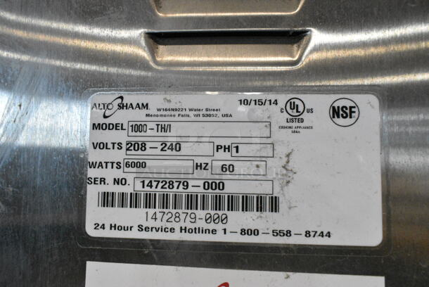 Alto Shaam 1000-TH/I Stainless Steel Commercial Cook N Hold Oven on Commercial Casters. 208-240 Volts, 1 Phase.  - Image 6 of 6