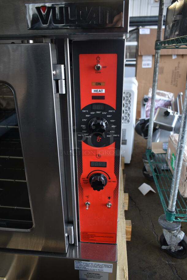 BRAND NEW SCRATCH AND DENT! Vulcan VC5GD-21D1Z Stainless Steel Commercial Full Size Convection Oven w/ View Through Doors, Metal Oven Racks and Thermostatic Controls. Tested and Working! - Image 2 of 4