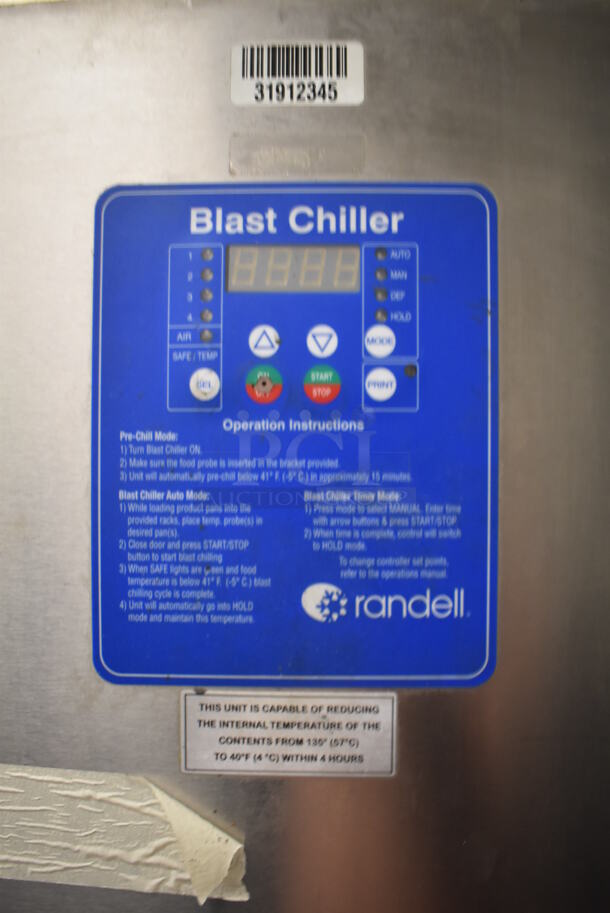 2015 Randell BC-18 Stainless Steel Commercial Floor Style Blast Chiller. 115/230 Volts, 1 Phase. 40x37x72 - Image 4 of 7