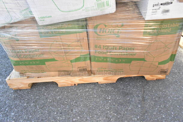 26 BRAND NEW Boxes Including 2 Box 795PLAKFT4 EcoChoice 7 7/8" x 5 1/2" x 3 1/2" Kraft PLA Lined Compostable #4 Take-Out Container - 160/Case, 127P400C 4 oz. Clear Plastic Souffle Cup / Portion Cup, 500CC32P Choice Clear PET Plastic Cold Cup - 32 oz. - 500/Case, 500CC32PHD Choice Heavy Duty 32 oz. Pedestal Heavy Weight Clear PET Plastic Cold Cup - 500/Case, 2 Box 760SOUP8KPA Choice 8 oz. Kraft Poly-Coated Paper Food Cup with Vented Paper Lid - 250/Case, 130WBKFORKH Choice Black Heavy Weight Wrapped Plastic Fork - 1000/Case, 127P400C Choice 4 oz. Clear Plastic Souffle Cup / Portion Cup - 2500/Case, 966TALLFLDN Choice Kraft Natural Tall-Fold 6" x 13" Dispenser Napkin - 8000/Case, 760SOUP3KPA Choice 32 oz. Kraft Poly-Coated Paper Food Cup with Vented Paper Lid, 433NHT101 Choice 1/6 Standard Size White "Thank You" Standard-Duty Plastic T-Shirt Bag - 700/Case, 130BKFKSX500 Choice Black Extra Heavy Weight Wrapped Plastic Cutlery Pack - 500/Case, 130WBKFORKH Choice Black Heavy Weight Wrapped Plastic Fork - 1000/Case, 128HD8COMBO Choice Heavy Duty 8 oz. Microwavable Translucent Plastic Deli Container and Lid Combo Pack, 130WHSPOONWX Choice White Extra Heavy Weight Wrapped Plastic Teaspoon - 1000/Case. 26 Times Your Bid!  - Image 11 of 12