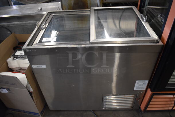 Nelson CG-9 Stainless Steel Commercial Chest Freezer Merchandiser on Commercial Casters. 115 Volts, 1 Phase. 37x27x38. Tested and Working! - Image 1 of 7