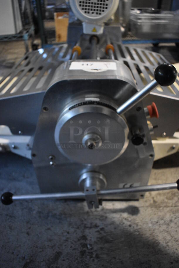 Omcan JDR520B Metal Commercial Countertop Electric Powered Reversible Dough Sheeter. 220 Volts, 1 Phase. 80x35x26 - Image 6 of 8