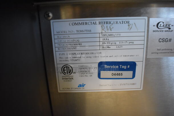 Turbo Air TOM-75SB Stainless Steel Commercial Reach In Grab N Go Merchandiser. 120 Volts, 1 Phase. 76x35x43. Tested and Working! - Image 3 of 4