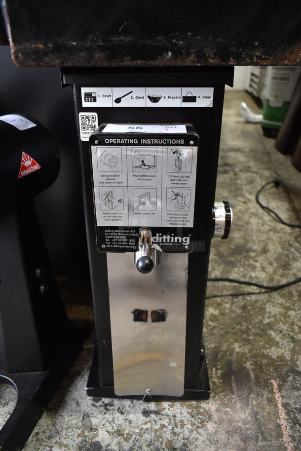 Ditting KR1203 SB Metal Commercial Countertop Coffee Bean Grinder. 120 Volts, 1 Phase. Tested and Does Not Power On
