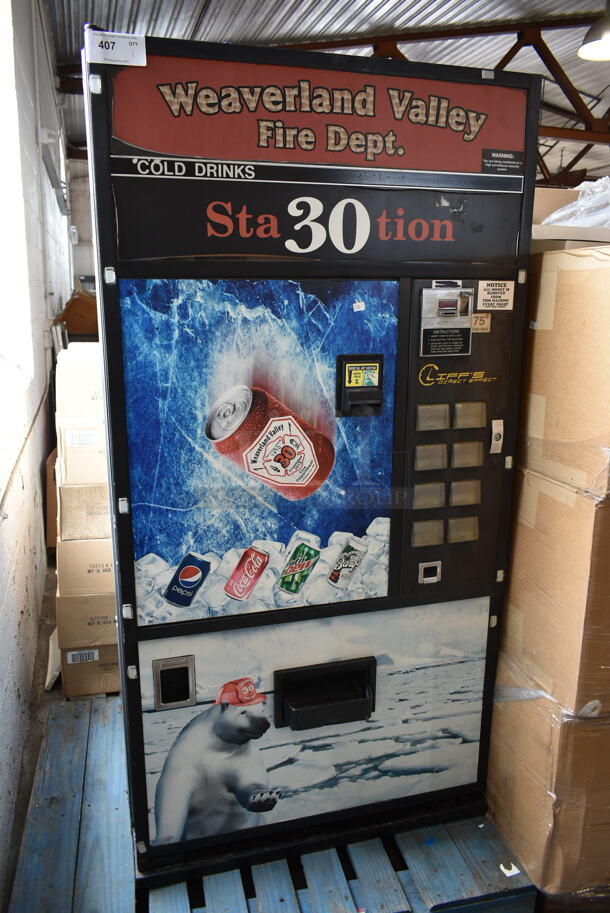 Dixie Narco DNCB 501T / 280-8 Metal Commercial Canned Soda Vending Machine w/ Coin Acceptor. 115 Volts, 1 Phase. Tested and Working! - Image 2 of 7
