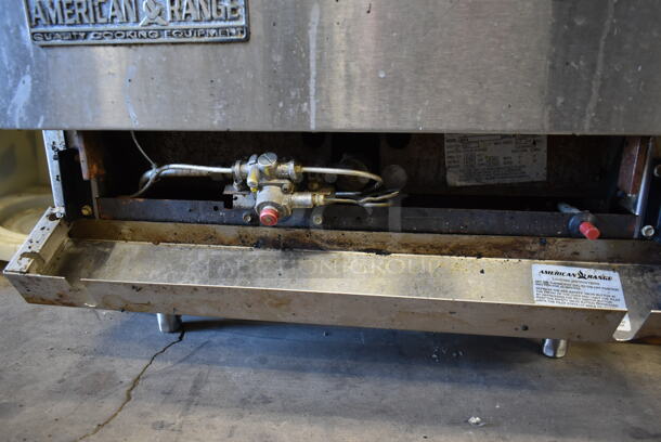 American Range AR-4 Stainless Steel Commercial Natural Gas Powered 4 Burner Range w/ Oven and Back Splash.  - Image 5 of 6