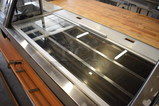 Duke Stainless Steel Commercial Subway Sandwich Make Line Prep Line w/ Lowering Sneeze Guards. 146x38x58 - Image 8 of 9