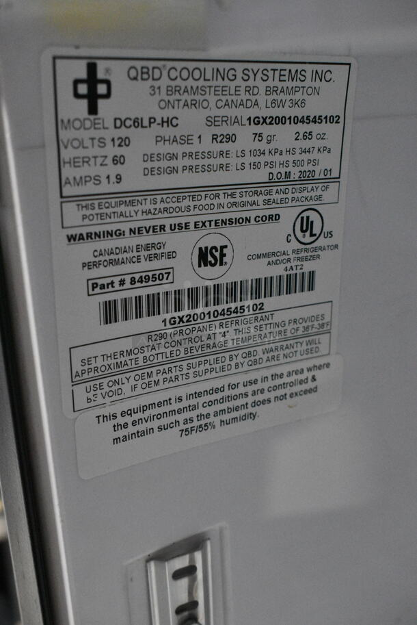 QBD DC6LP-HC Metal Commercial Mini Cooler Merchandiser. 115 Volts, 1 Phase. Tested and Working! - Image 3 of 3