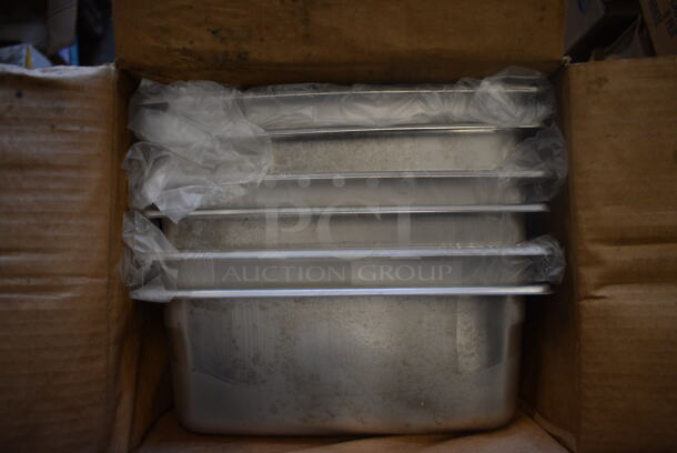 12 BRAND NEW IN BOX! Vollrath Stainless Steel 1/4 Size Drop In Bins. 1/4x4. 12 Times Your Bid!