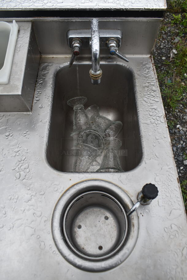 Stainless Steel Commercial Freezer w/ Topping Rail, 2 Center Hinge Lids, Sink Bay, Faucet, Handles and Water Well. Cannot Test Due To Missing Power Cord - Image 5 of 7